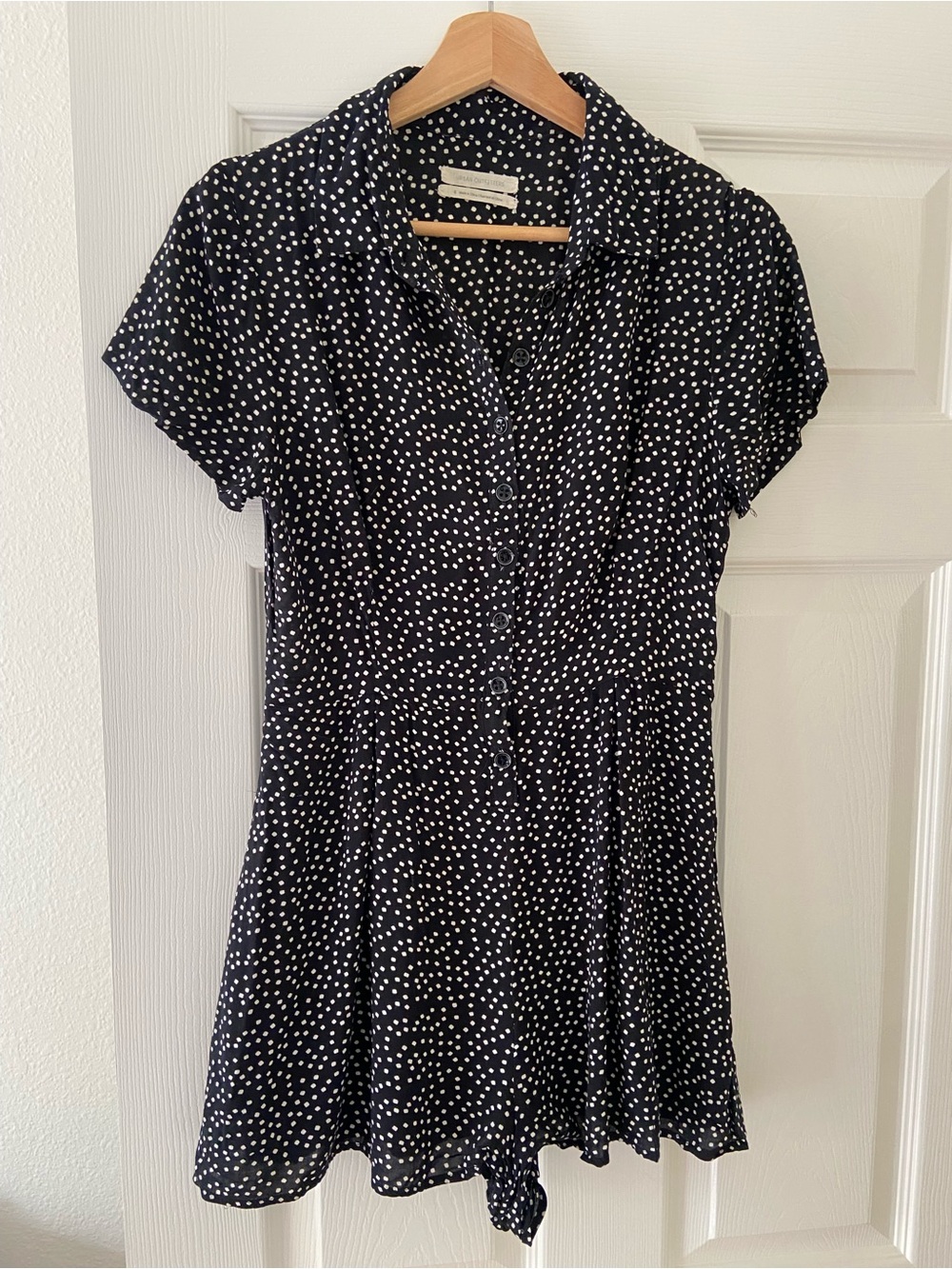 Isabel Marant Black and White Polka Dot Button Short Jumpsuit